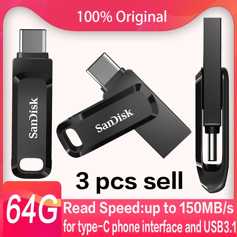 Sandisk – clé USB 3.1 SDDDC3, support à mémoire de 64GB 128GB 256GB 512GB  32GB, lecteur Flash de type-c Ultra double OTG pour Smartphone et PC, vente  en 3 pièces - AliExpress