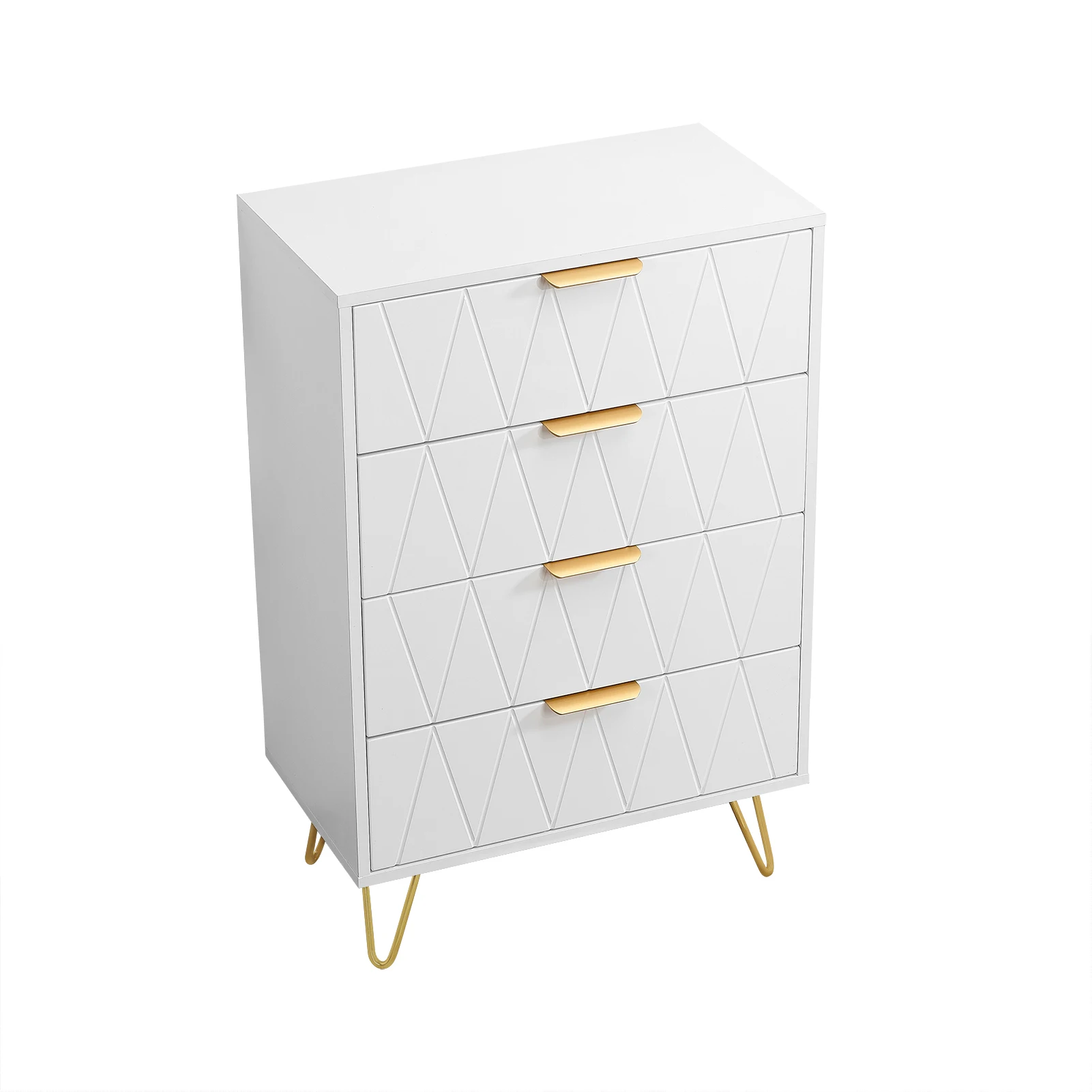 Roshanda Schlafzimmer-Kleiderschrank mit 4 Schubladen, Schminktisch, Kommode, moderner Stil, Make-up-Kleiderschrank, Weiß mit mir – Detail 1