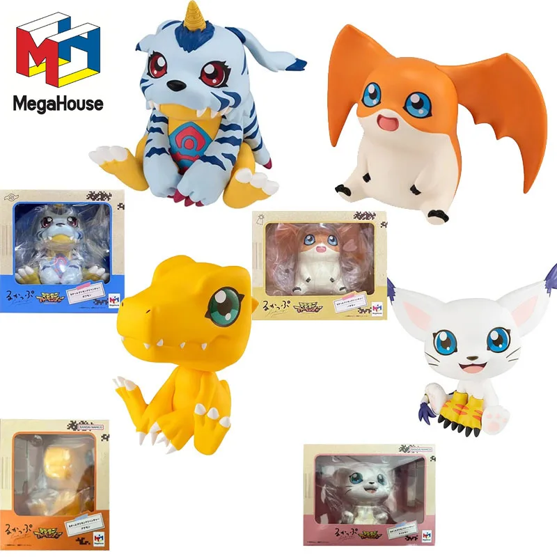 Figura Megahouse Lookup Digimon Adventure - Agumon Y Tailmon Set Con Base