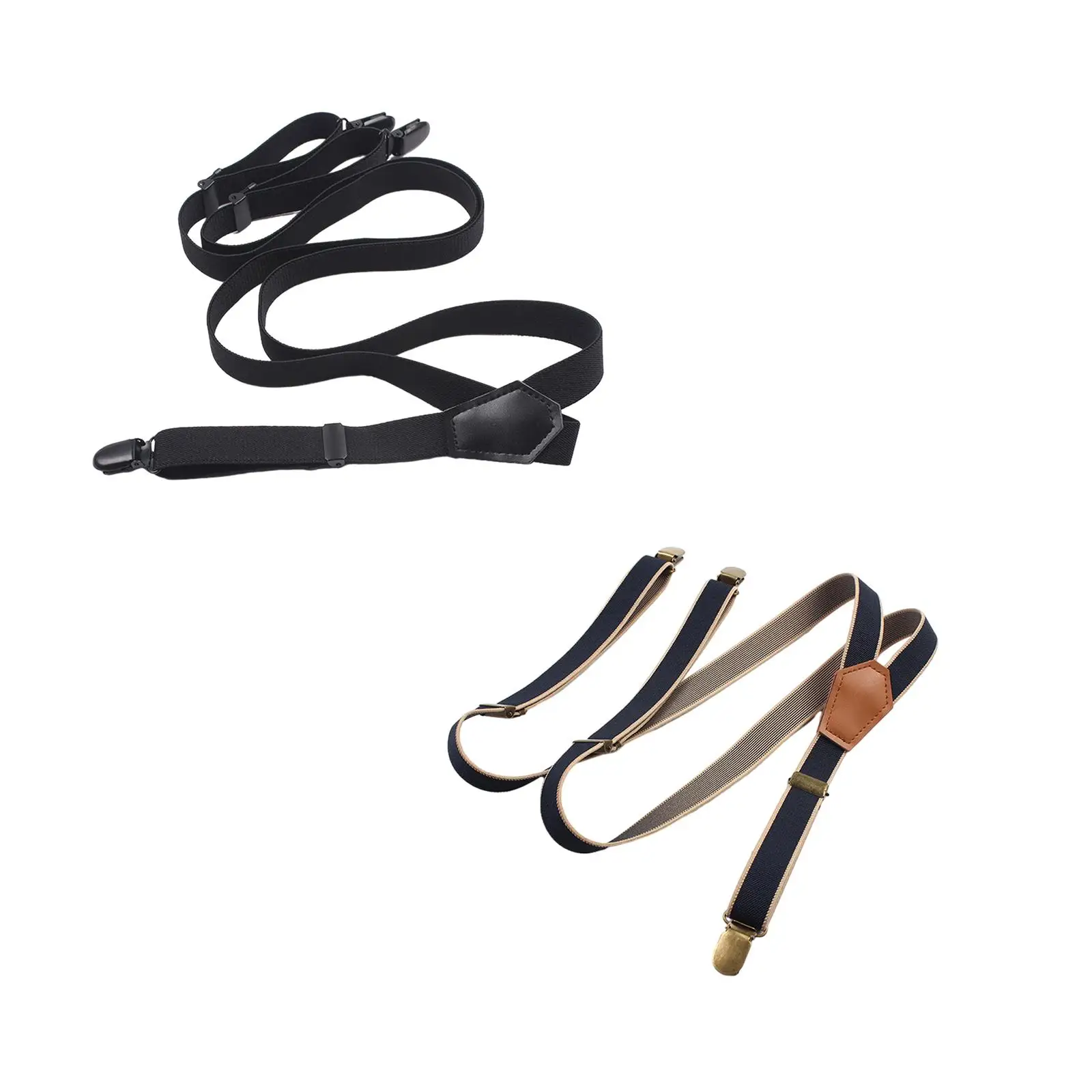 

Men's Suspenders Vintage Style Durable with 3 Hook Clips Elastic Y Back for Wedding Costume Pants Business Formal Events