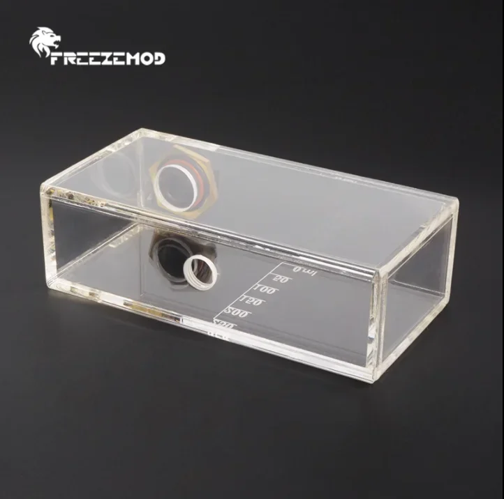 FREEZEMOD computer water cooler square water tank transparent acrylic with scales. GQSX-T4