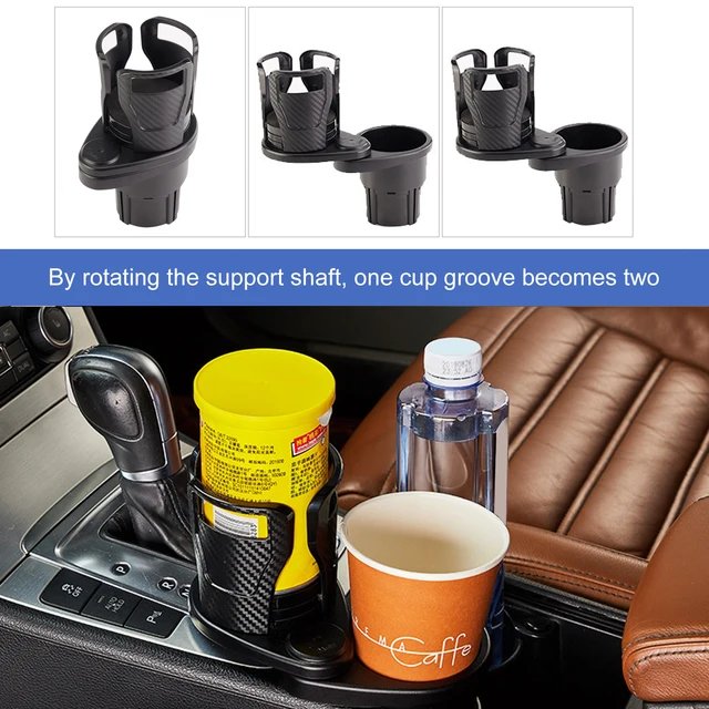 Auto Tasse Halter Expander Adapter, 2 in 1 Multifunktionale 2 Tasse  Montieren Extender Robust Getränkehalter mit 360 ° Rotierenden Einstellbare  Basis