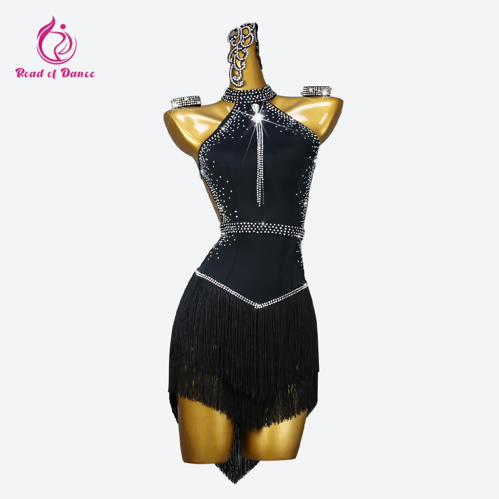 

2024 Latin Dance Suit Ballroom Sexy Dress Women Fringed Skirt Girl Competition Practice Wear Clothes Prom Costume Outfit Cabaret