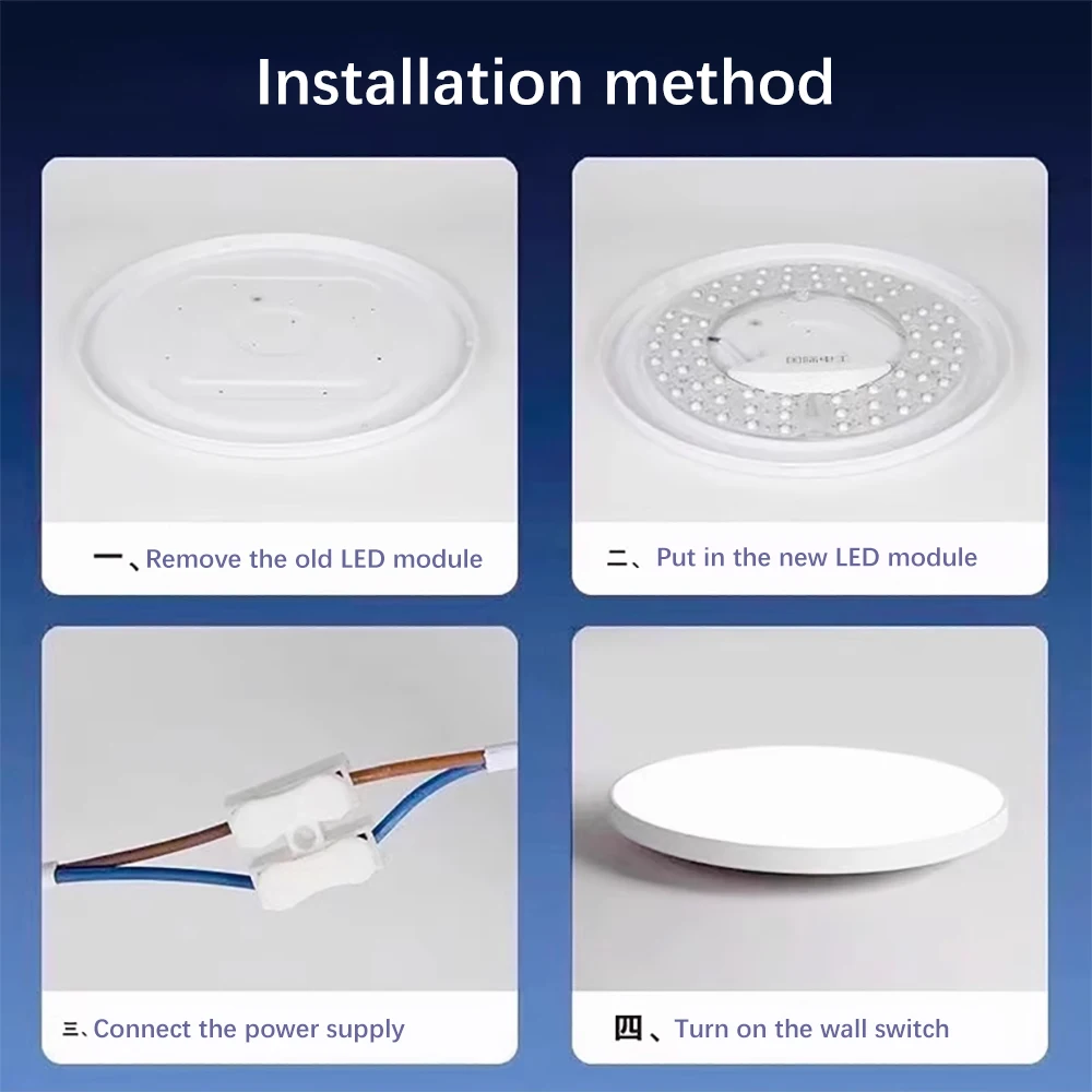 LED panel lights are used for indoor ceiling lights, round replaceable LED lights, panel led dimmable LED220V-240V, 30W-120W - 6