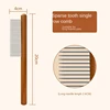 Cat Comb Cat Accessories Stainless Steel Pet Hair Remover Wooden Handle Solid Cat Hair Comb Pet Grooming Dog Brush Cleaning Tool 5