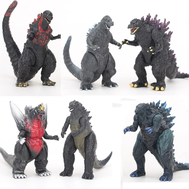 6Pc Godzilla Action Figure 8Cm Toys Giunto Mobile Compleanno Bambini Action Figures King Of The Monsters Burning Heisei Ghidorah