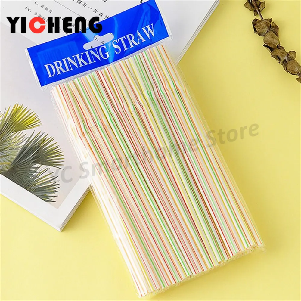 100Pcs Elbow flexible straw fruit juice carbonated beverage coffee milk tea coke straws plastic A drinking straw
