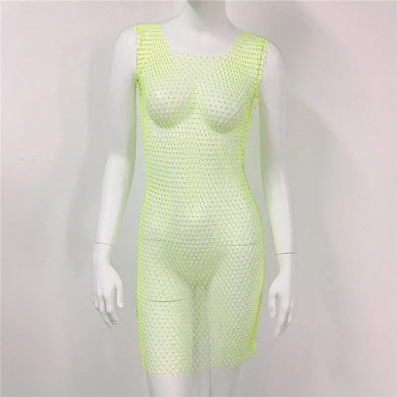 neon green fishnet dress Neon green fishnet dress