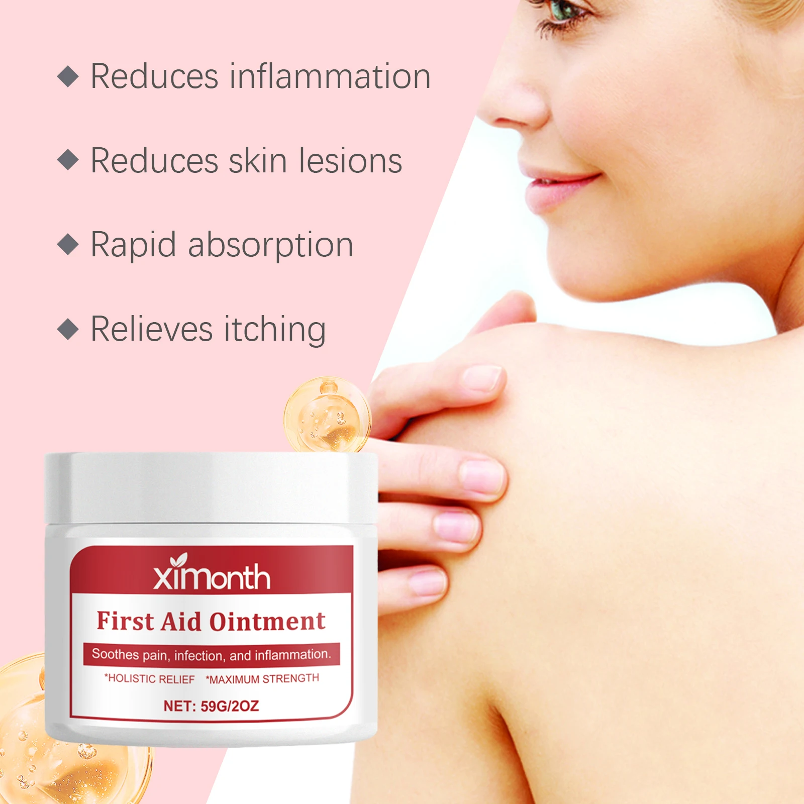 Repair Psoriasis Ointment Relieve Skin Itch Dryness Rash Desquamation Anti Fungus Treat Folliculitis Urticaria Hypersensitivity