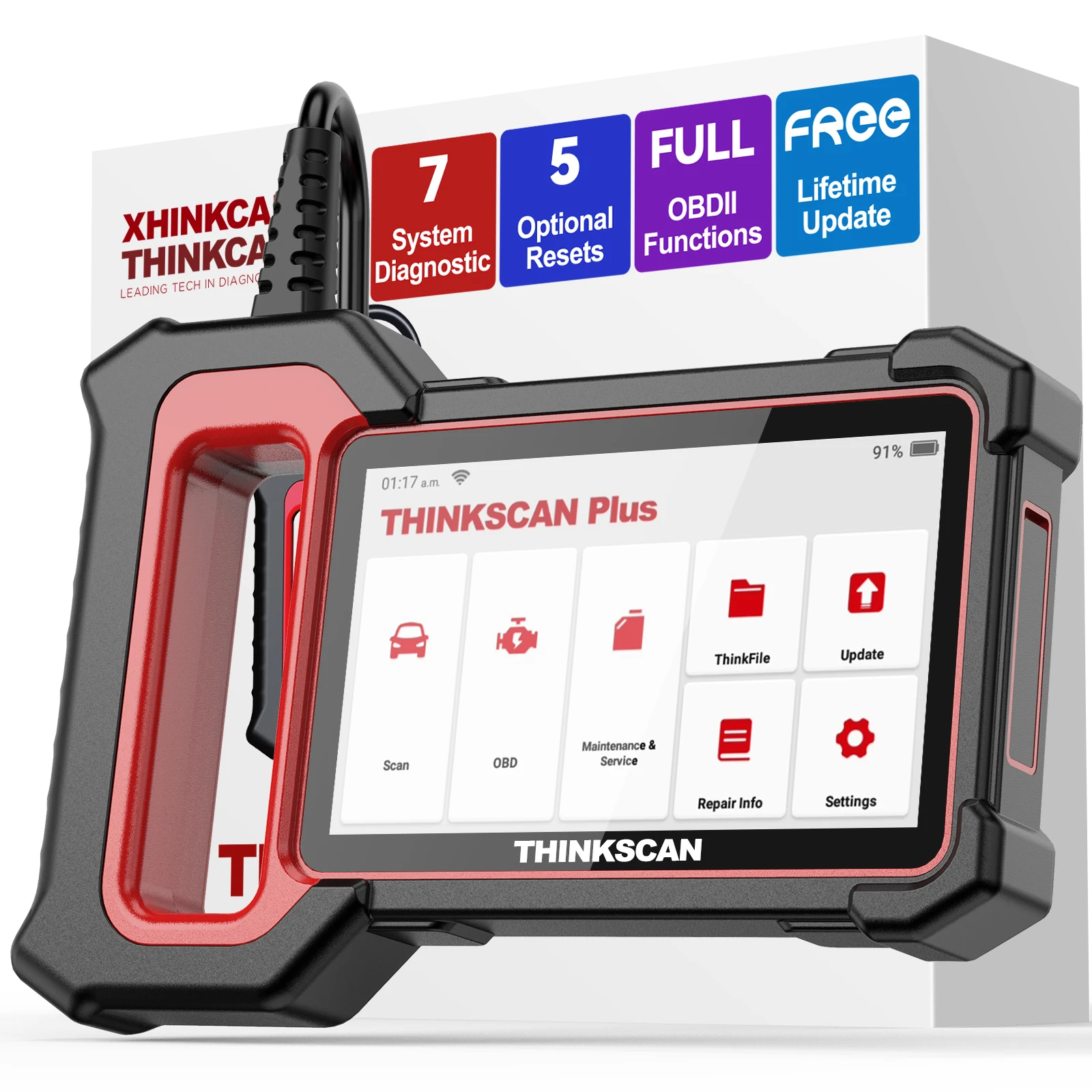 Thinkscan Plus S7 Obd2 Scanner, Car Diagnostic Scanner For Engine Abs Airbag Transmission Ac Bcm