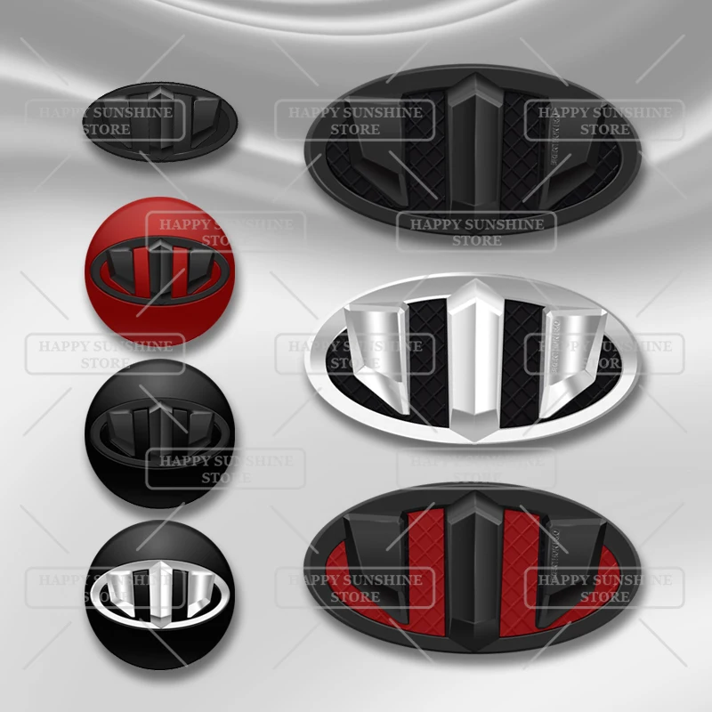 Ceed Sonata Sportage Sorento Tucson Stinger ABS 자동차 배지 전면 엠블럼 휠 허브 스티커 스티어링 휠 뒷 트렁크 스티커