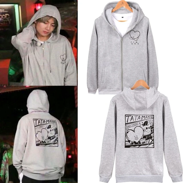 Women's Men's Hoodies Bangtan Boys TATA BANG Zipper Hoody Boy girl  Sweatshirt Bangtan Boys Hoodie Jackets Men tops - AliExpress