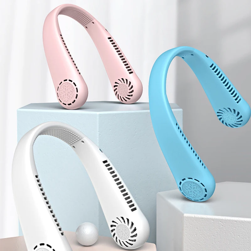 걸이식 목 선풍기 USB 휴대용 소형 리프리스 냉동 에어컨, 조용한 충전 Nini 야외 캠핑, 레이지 하