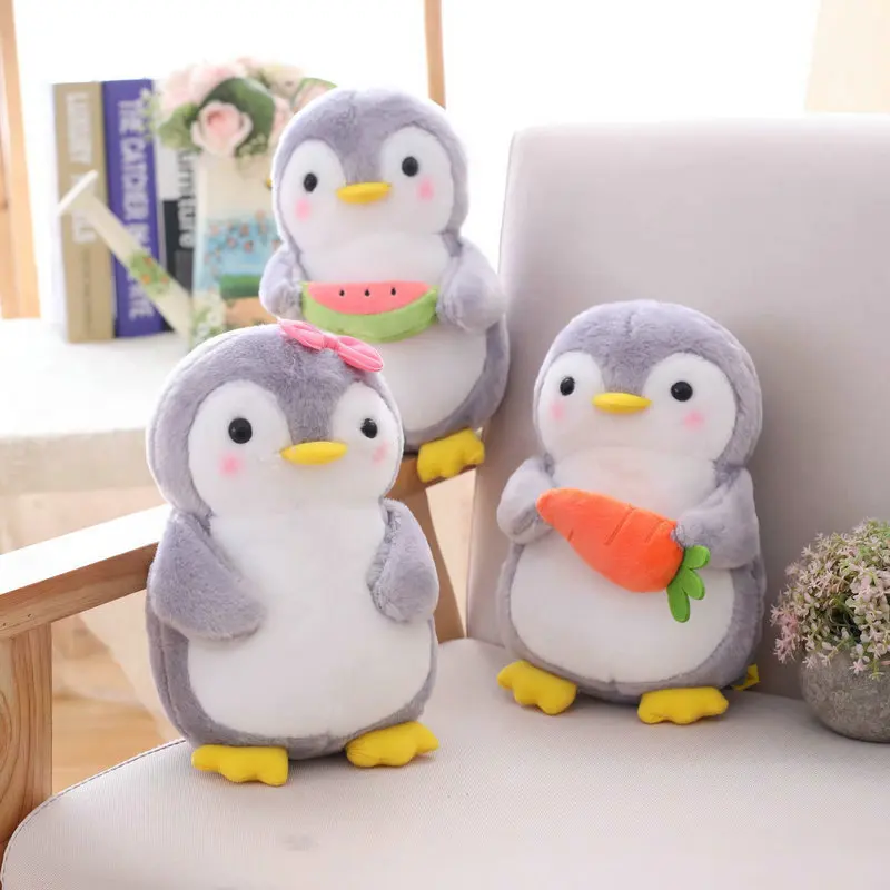

25/45 см милый пингвин, плюшевое животное, держит еду, набивные пингвины, семья, пушистый маленький плюшевый ушай, подарок для детей
