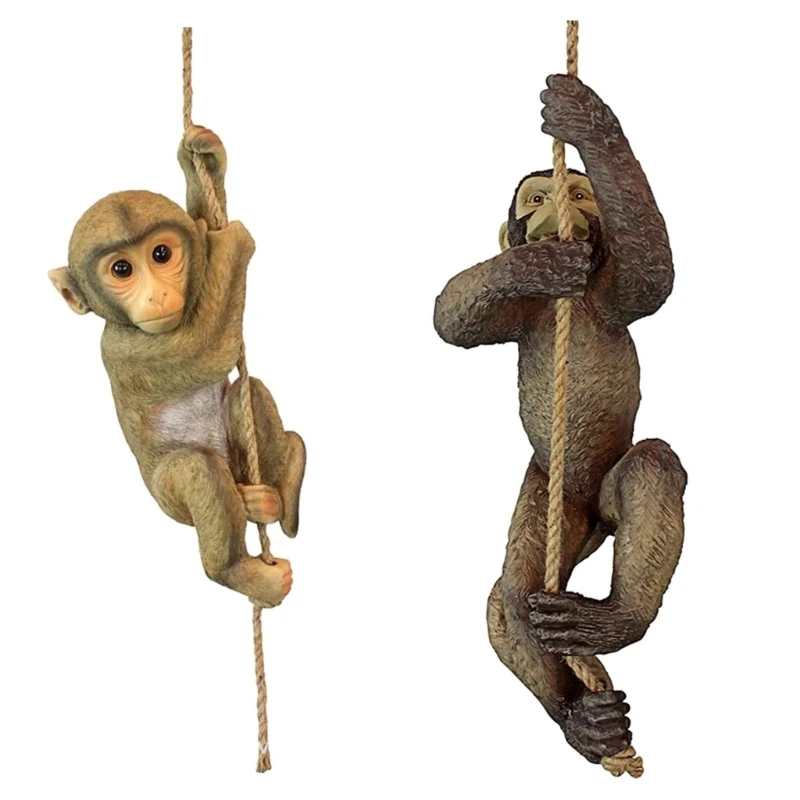 

Climbing Monkey/Chimpanzee Animal Statue Patio Hanging Resin Sculpture Outdoor Figurine Ornament Craft Statue Dropship