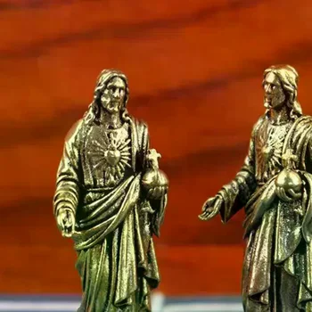 Handmade Brass God Statue Vintage Style Desktop Decor Creative Cross Border Craft Artwork Small Copper Figurine Home Ornament 1