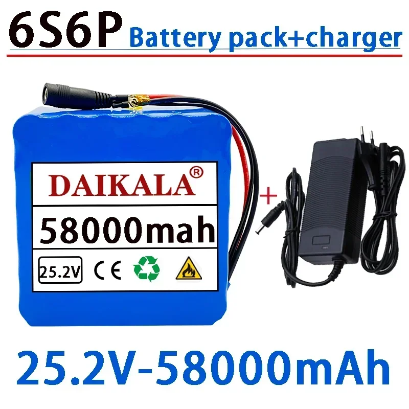 

100/% Original New Lithium Battery 6S6P 25.2V 58000MAH Used For Electric Bicycles and Wheelchairs Including BMS and Charger