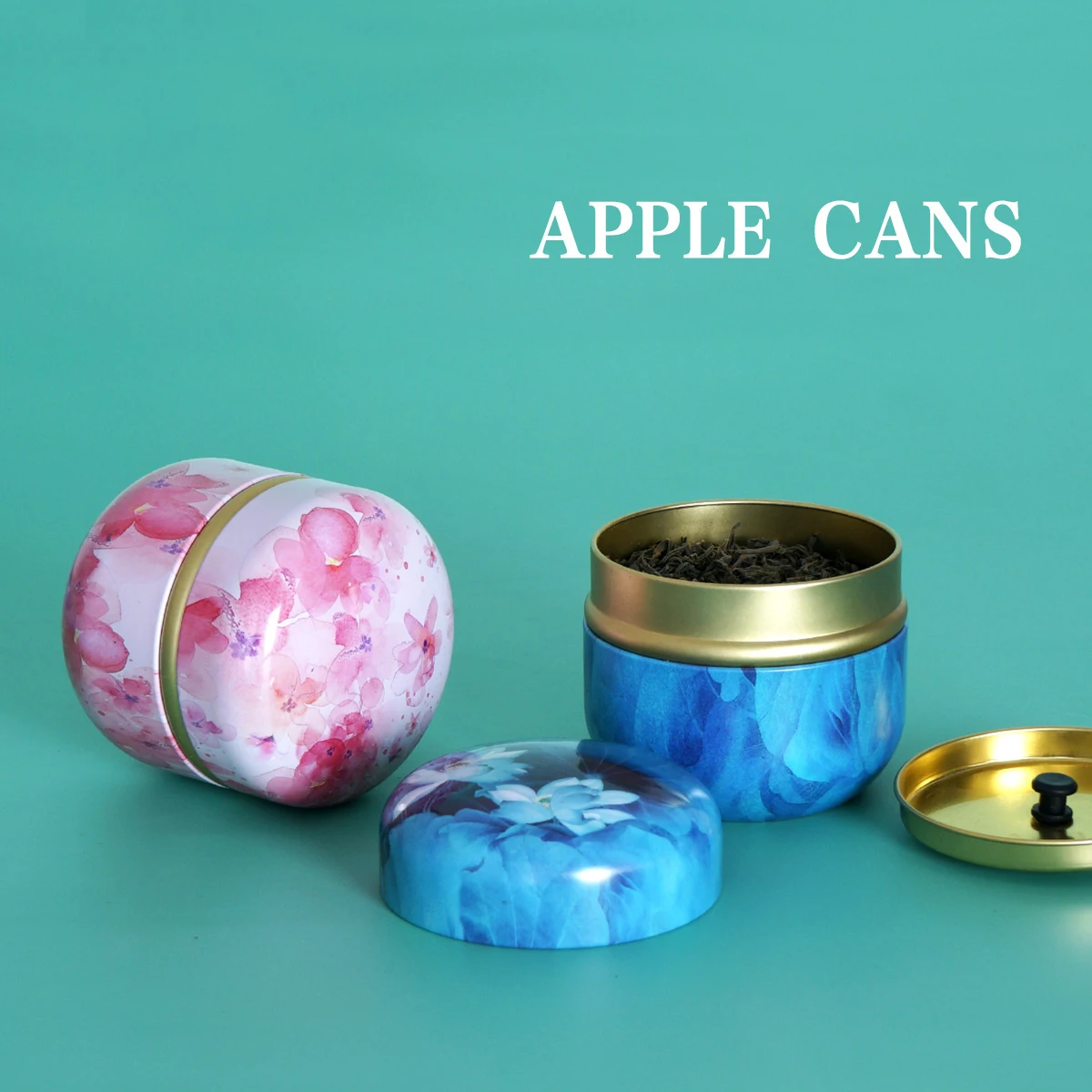 

Tea Storage Container Tea Coffee Tins Flowers Pattern Food Storage Box For Herb Candy Chocolate Sugar bowl Spices Candle Bottle