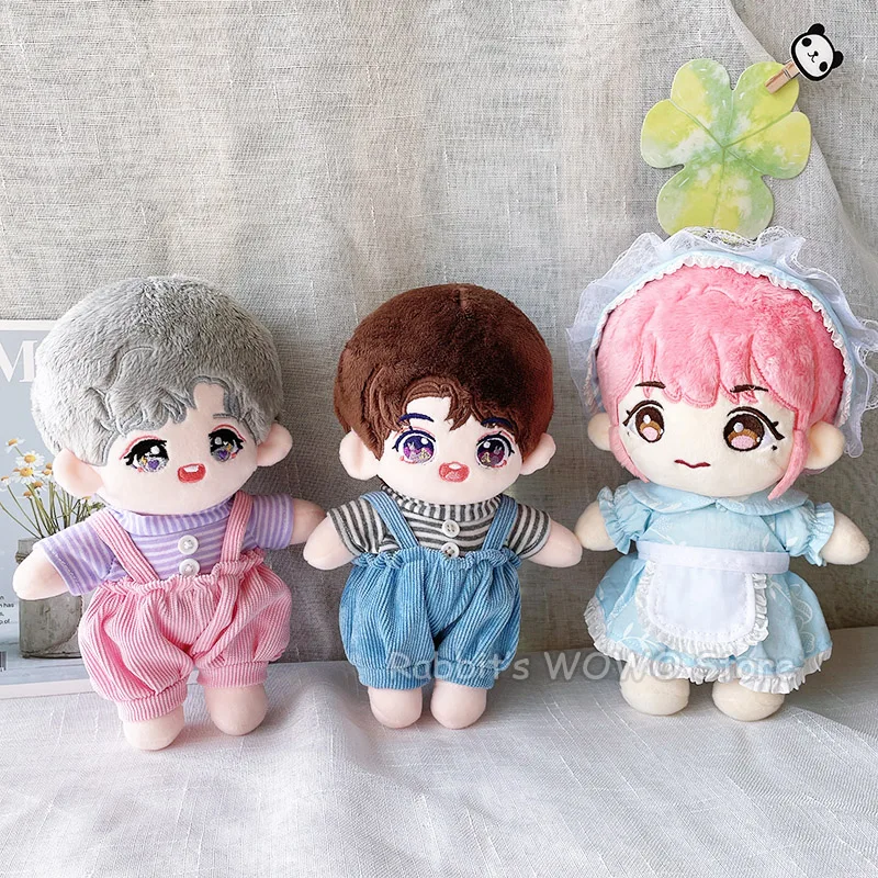 Doll Clothes for 20cm Idol Dolls Accessories Plush Doll's Clothing Sweater Cardigan Stuffed Toy Outfit for Star Cotton Dolls 2