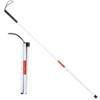 Blind Cane Stick for Visual Impaired Foldable Cane Collapsible Reflective White and Red Walking Stick for Blind Visual Impaired 1
