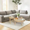 Farmhouse Round Coffee Table 2Pack, Rustic Sofa Side Tea Tables Nesting Center Table Set with Handmade Rattan for Living Room 4