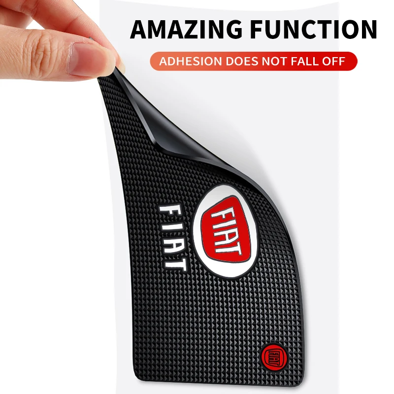Car Silicone Non-Slip Mat Interior Console Emblem Badge Anti-Slip Pad For Fiat 500 Abarth Punto Bravo Stilo Panda Car Styling car non slip mat silicone anti skid pad