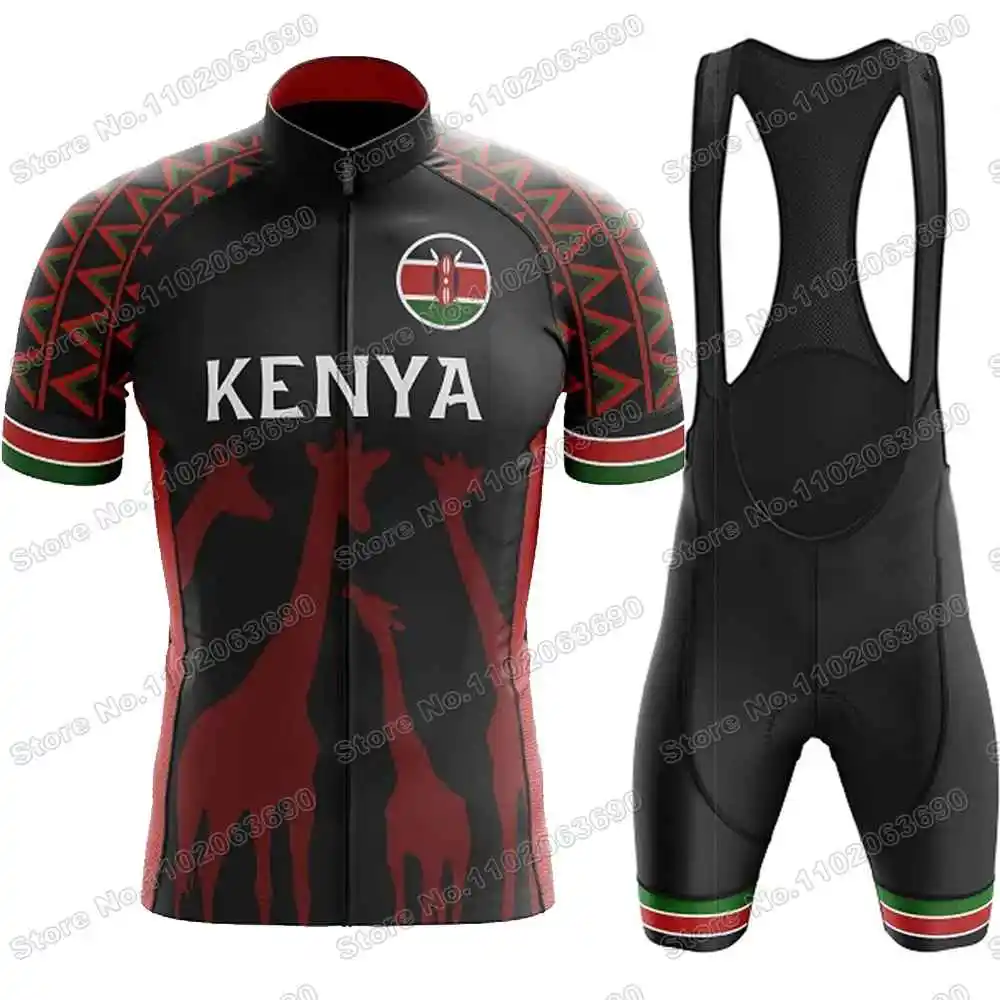 2023 Kenya Giraffe Cycling Jersey Set Summer Cycling Clothing Men Road Bike Shirts Suit Bicycle
