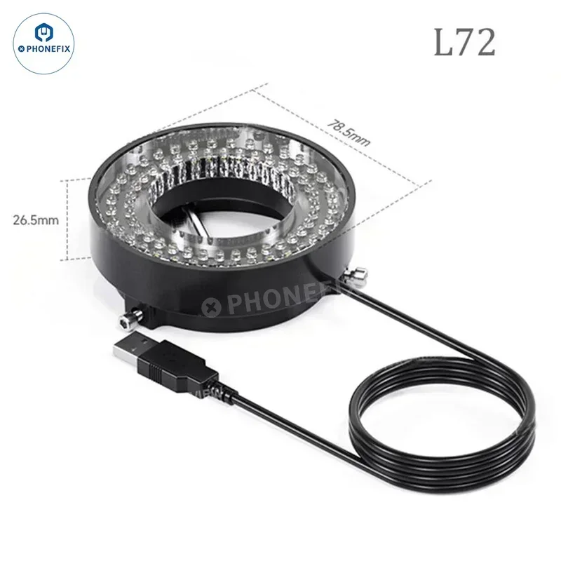 Mechanic Microscope LED Ring Light Illuminator 64 /72 / 144pcs Adjustable USB For PCB Soldering Repair