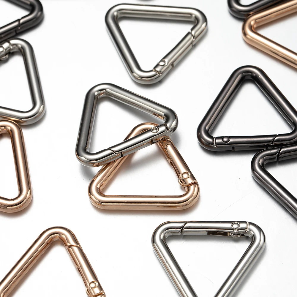 5 stücke Metall dreiecke Feder Snap Clip Haken Verschluss Schlüssel ring Schnalle für DIY Tasche Geldbörse Handtasche Riemen Handwerk Schlüssel bund Schmuck herstellung – Detail 4