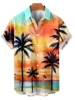 Men Hawaiian Casual shirt Men's beach Short Sleeve Shirts Coconut Tree Pattern Print Casual Seaside Lapel Button Up Shirt Tops 3