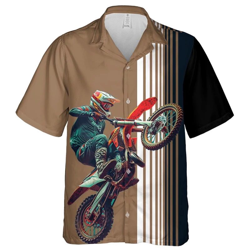 

Motorcycle Club Beach Shirt Casual Hawaiian Motocross Team Shirts For Men Clothes Funny Riding Short Sleeve Casual Boy Blouses