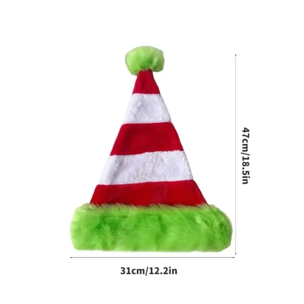 Green Edged Christmas Hat Splicing Red White Santa Caps 31x47cm Holiday Celebration New Year Festive Hat Party Supplies