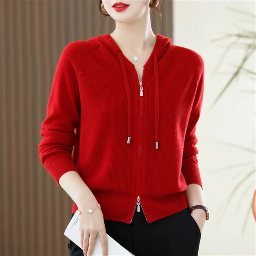 Solid Color Sweater Jacket Spring Autumn Outerwear Cashmere