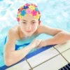 Simulation Flower Petal Shower Cap Floral Swimming Hat Fashionable Nylon Caps Women Bathing Ladies Design Colorful Designed 5