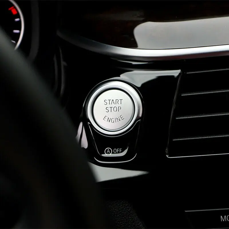 

Matte Silver ABS Car Start Engine Switch Button Trim For BMW F10 F30 F15 F25 SU