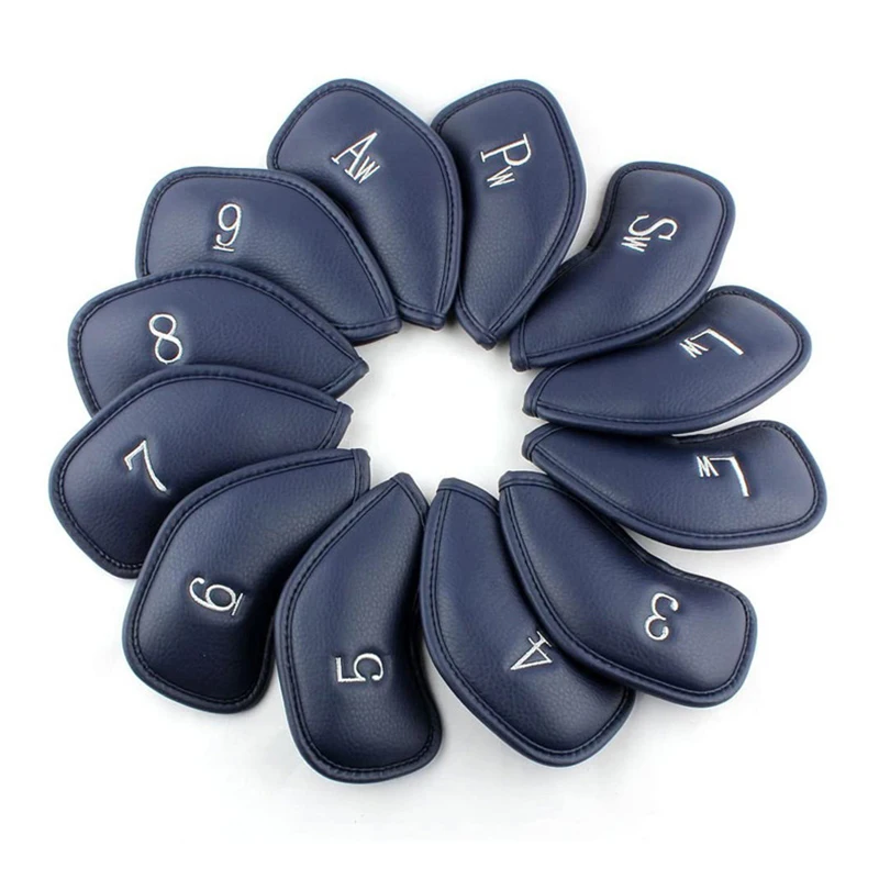 

Golf iron cover PU leather protective cover anti-scratch and anti-wear belt digital iron cover protective cover 12-piece set