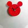 Cartoon Disney Mickey Mouse 3D Wall Clock Wall Stickers Creative Wall Clocks Removable Art Home Decor Living Room Quartz Needle 6