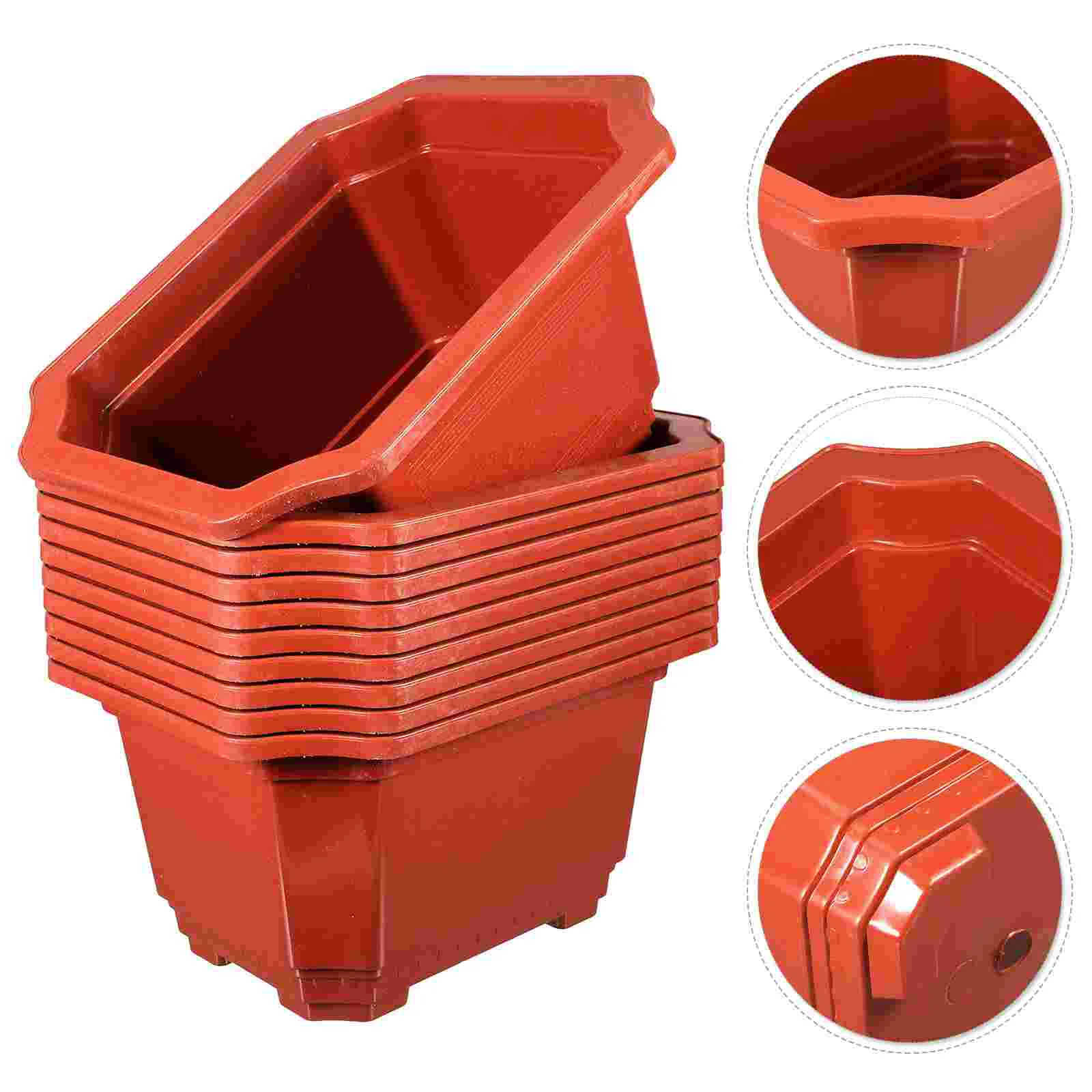 

10 Pcs Flowerpot Plant Pots Plastic Planting Large Gardening Accessory Indoor Office Bonsai Household