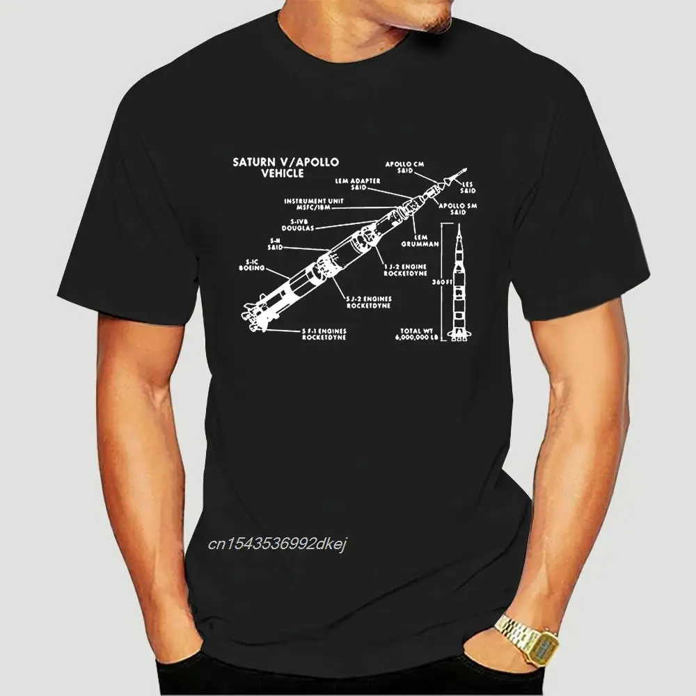 Non Solo Nerds Saturn V Rocket Stages Blueprint Apollo Mission 5 T Shirt Mens Hot 2019 Magliette A Maniche Corte Magliette 2323D