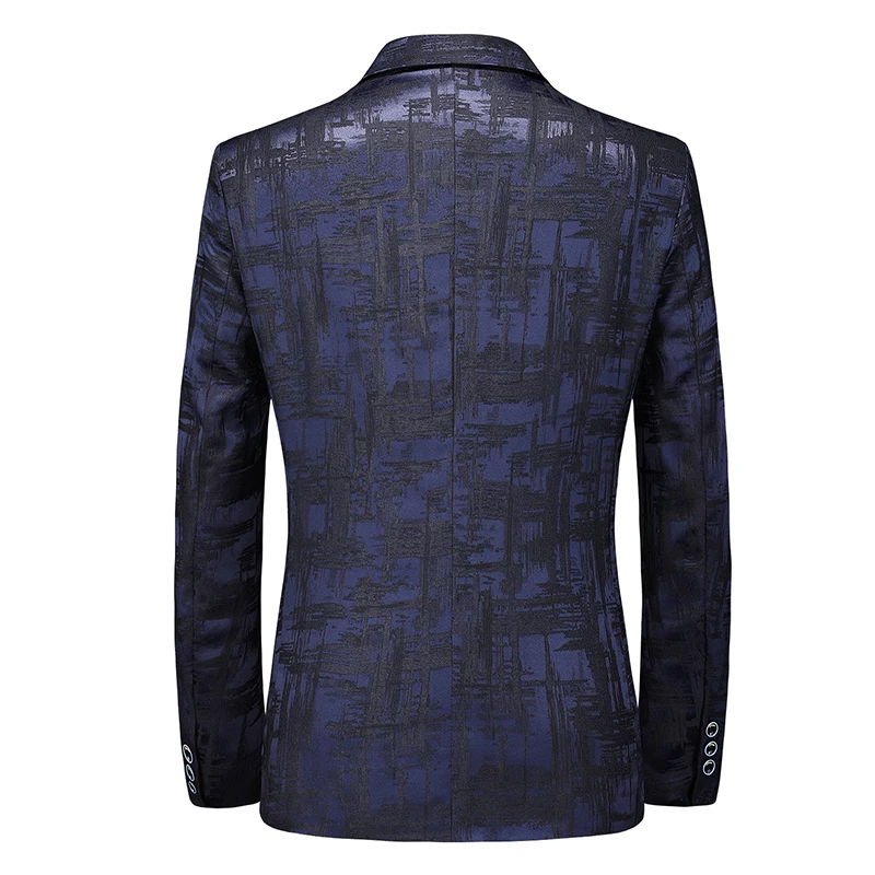 Fashion Men's Boutique Business Blazer Casual Personalized Pattern Design Evening Dress Suit Male Slim Fit Blazers Jacket