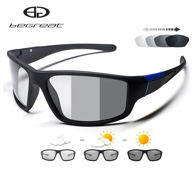BEGREAT 2022 Polarized Driving Sun glas Photochromic Sunglas Matte Black Sports Goggles 100% Polarized Men_voghion.com