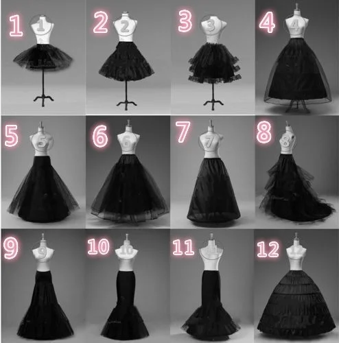 Black Bridal Petticoat Crinoline Underskirt Hoop Hoopless Mermaid Fishtail Stock