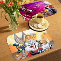 Funny Cute Rabbit Wolf dog Cartoon Table Drain Pad Tabletop Absorbent Draining Mat Tableware Mats Placemats for Table Decor 1
