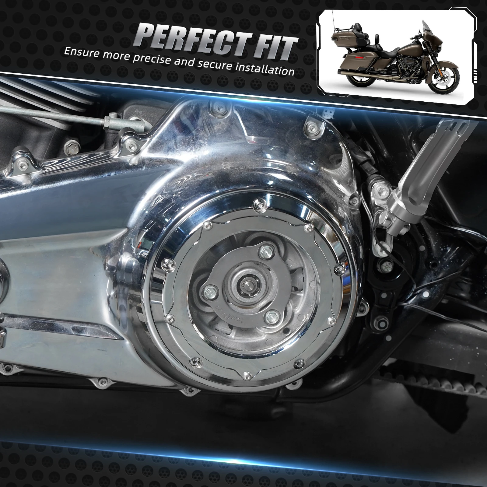 Für 2022-2023 Street Glide ST Derby Abdeckung Kupplungsdruckplatte für Harley Street Glide Special Road Glide Special FLTRXS 17-23 – Detail 10