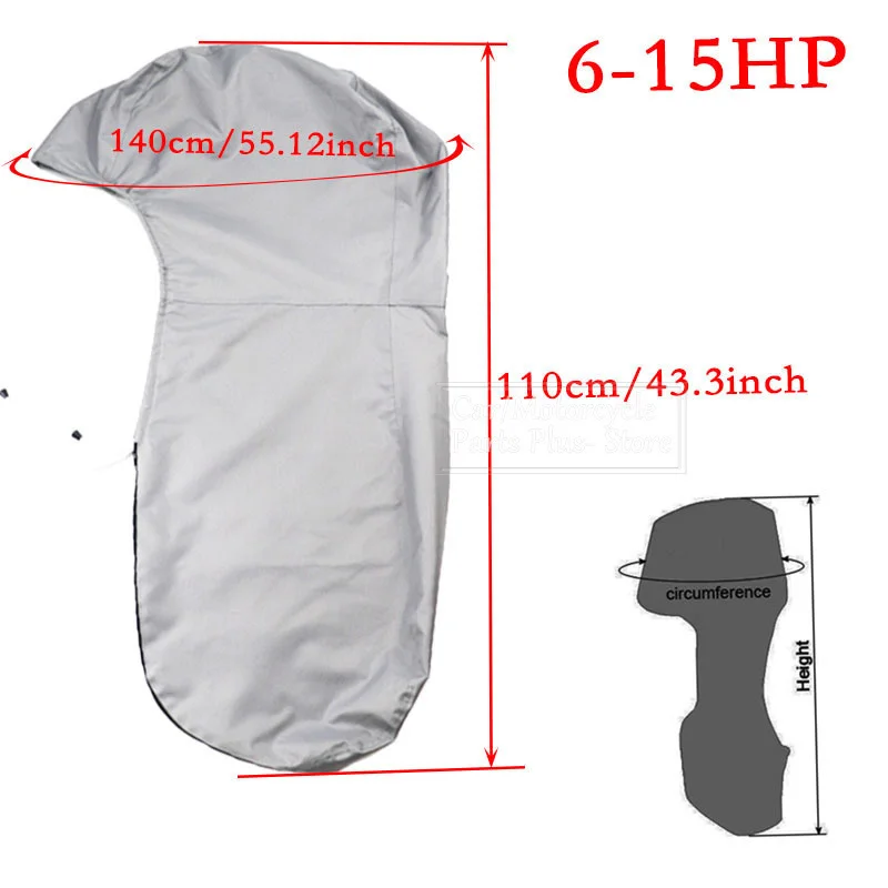 Robuste Außenbordmotorabdeckung, wasserdichte Bootsmotorabdeckung aus 600D-Polyester in voller Größe für Motor bis zu 6–225 PS Außenbordmotor P – Detail 23