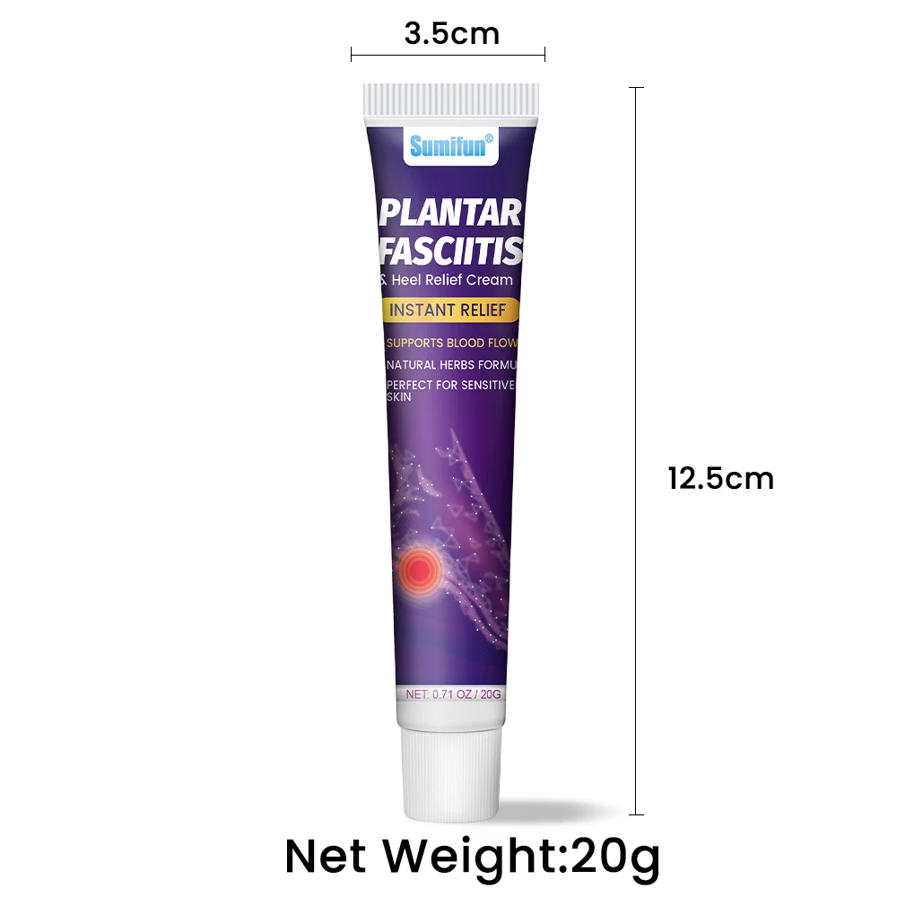 20g Sumifun Heel Pain Relief Cream Foot Fasciitis Achilles Tendonitis Ointment Plantar Bone Spur Ache Painkiller Medical Plaster