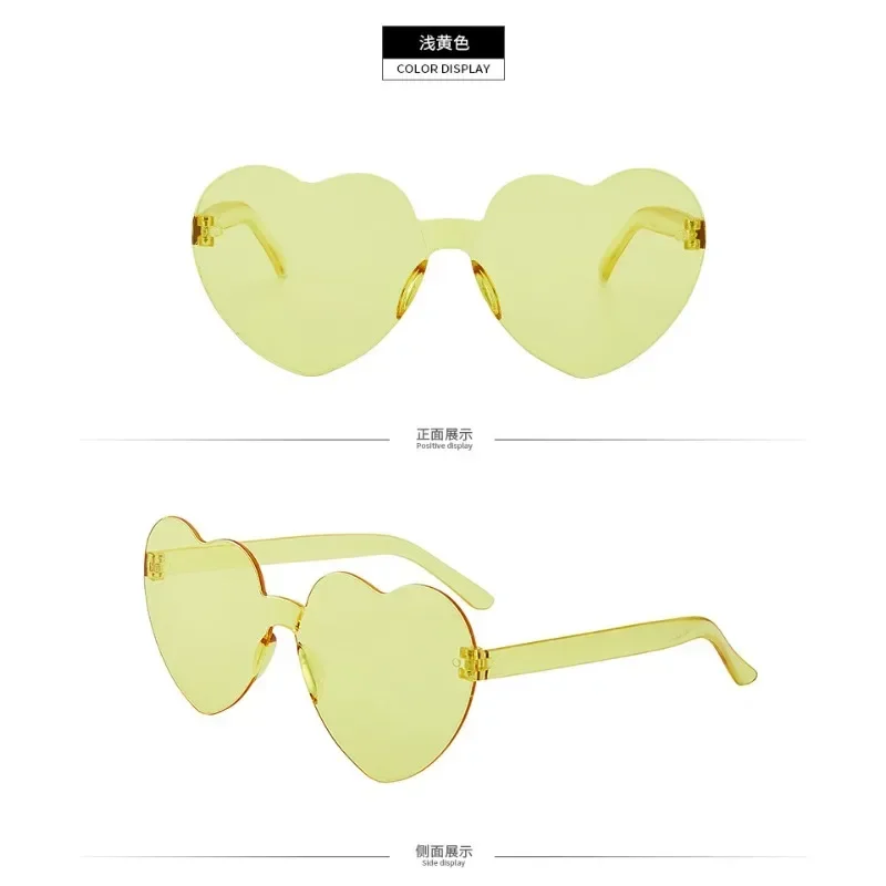 

New Fashion Heart Sunglasses Love Sunglasses Trend Rimless One-piece Sunglasses Light And Convenient Visual Clarity