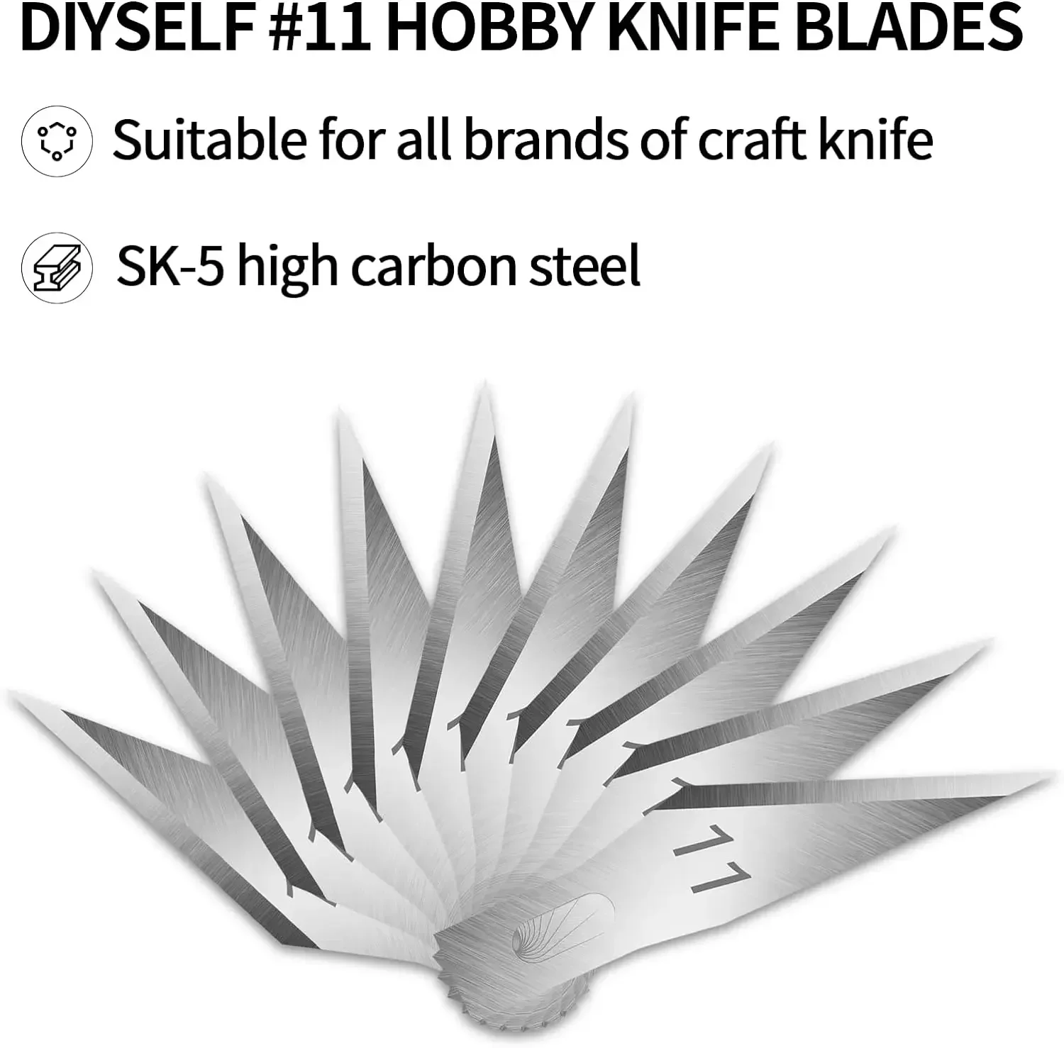 High Carbon Steel Exacto Blades, Craft Knife Blades, 100/200/300PCS Exacto Knife Blades 11,11 Exacto Knife Refill Blades