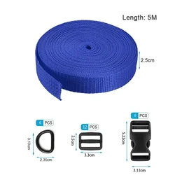 Durable Nylon Webbing Strap for DIY Sewing and Luggage Accessories (Blue 5M)