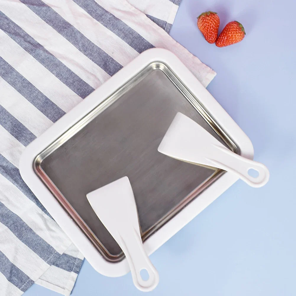 Description Picture 4 of itemMini Fried Yogurts Yogurt Frozen Pan Ice Cream Maker Machine Rolled Ice Cream Maker with 2 Spatulas Fry Ice Plate Home Use